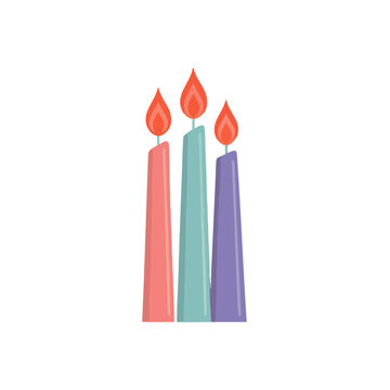 Three lit candles