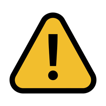 Yellow warning triangle with black exclamation mark
