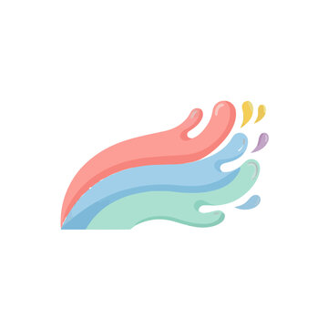 Abstract colorful flowing shapes