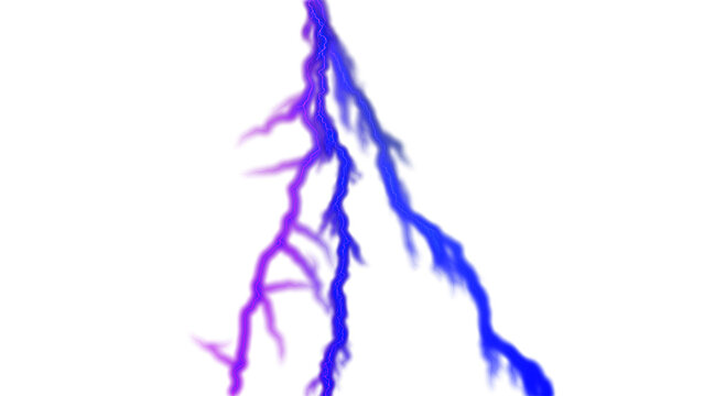 Blue and Purple Lightning Bolt Overlay PNG with Transparent Background
