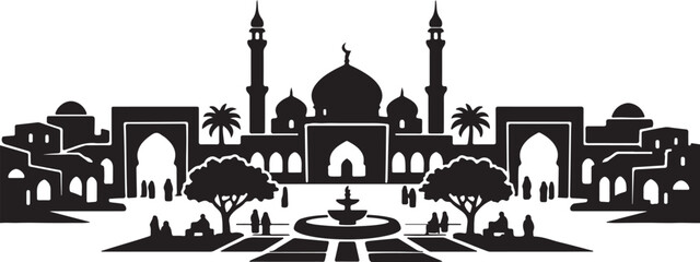 Grand Mosque Courtyard With Fountain  © Bilkis