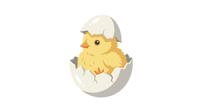 Cute baby chick hatching