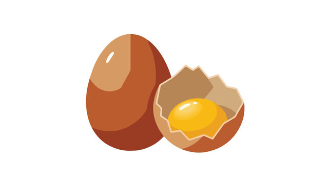 Fresh raw eggs and cracke