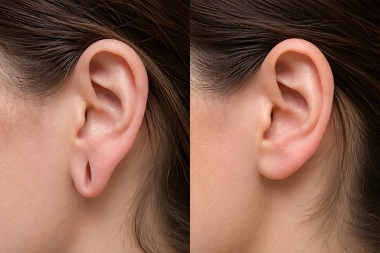 Earlobe repair otoplasty before and after surgery results