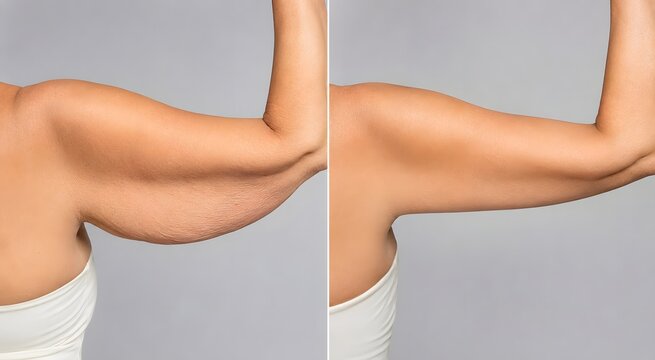 Brachioplasty arm lift surgery before and after skin tightening