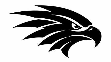 Fototapeta premium Sharp eagle head profile mascot logo black white