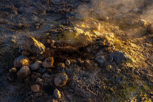 Stunning geothermal landscape at Sol de Manana Geysers