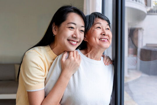 Loving embrace of a mother and her daughter