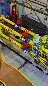 Process equipment overview. Detailed industrial system components. Thorough description of processing skid features. Comprehensive depiction of industrial skids with instrumentation and piping