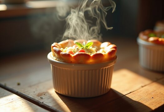 Individual Ramekin Chicken Pot Pie Flaky Crust Comfort Food Rustic Charm