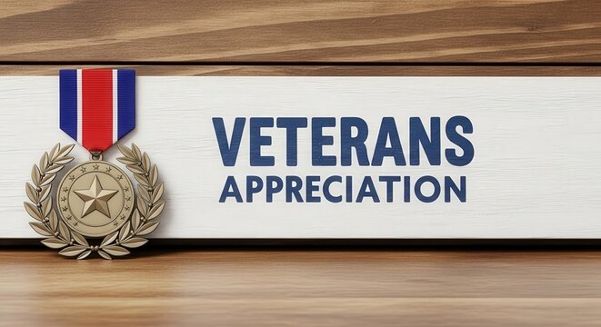 Veterans appreciation medal, patriotic badge, military honor, recognition symbol
