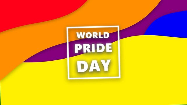 World Pride Day Celebration Background with Colorful Abstract Waves.
