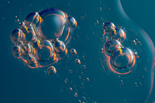 Holographic bubbles floating with soap texture