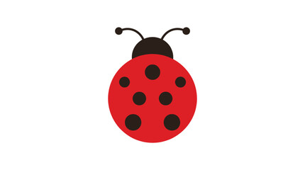 Obraz premium A vibrant red ladybug illustration featuring bold black spots and simple minimalist flat vector design