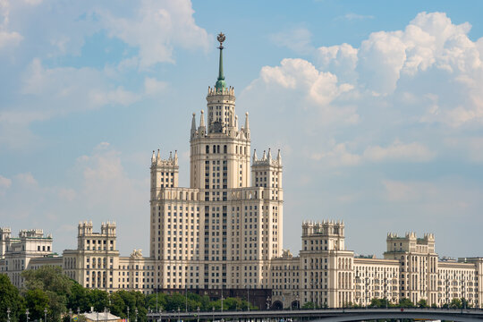 Historic Moscow skyline with Kotelnicheskaya Embankment