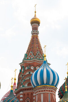 Historical view of Saint Basils Cathedral, Moscow, Russia