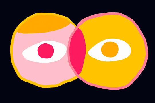 Vibrant abstract geometric circles with bold colors