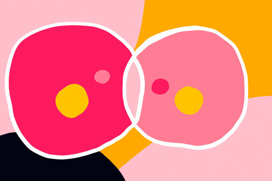 Vibrant abstract circles with geometric shapes