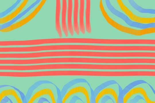Colorful abstract pattern with wavy lines and shapes