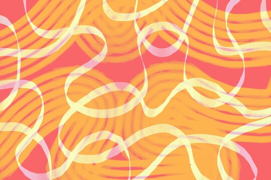 Vibrant yellow and peach abstract swirling design