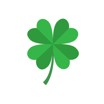 Four leaf clover icon in flat style