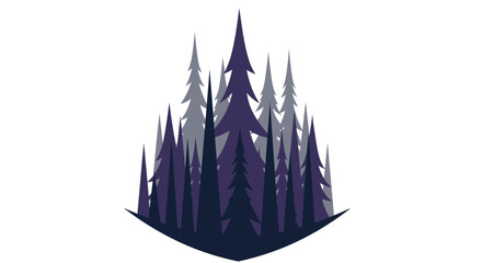 Fototapeta premium Abstract Forest Silhouette - Evergreen Trees in Dark Blue and Grey Tones