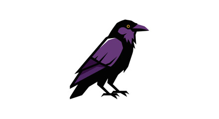 Obraz premium Stylized Raven Bird Isolated on White Background - Illustration