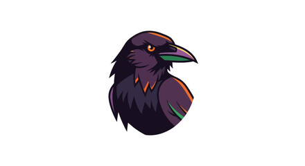Obraz premium Stylized Raven Mascot Logo Isolated on White Background