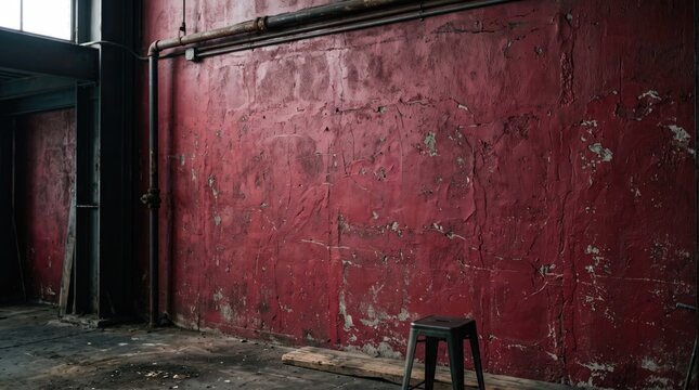 grungy  abstract background design Old rusted red metal garage door in industrial setting