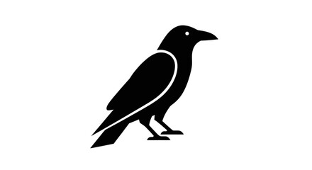 Obraz premium Black silhouette of a bird, isolated on a white background. Simple graphic icon.