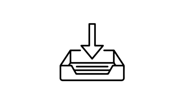 A sleek, modern icon depicting a printer with a downward arrow representing print or save functionality for digital applications.