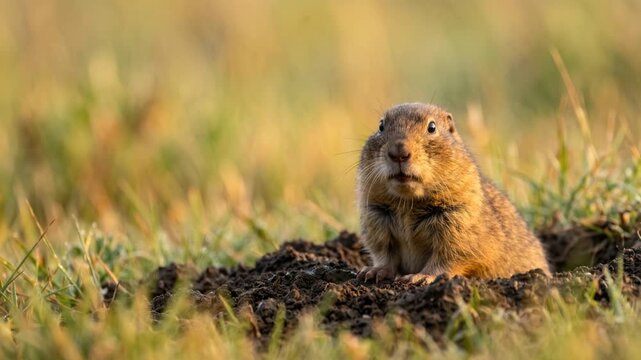 gopher close up in yellowstone national park usa morning light video