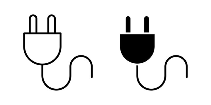 Electric Plug Icon represents power connectivity, electricity, and electrical equipment with an editable outline vector illustration.