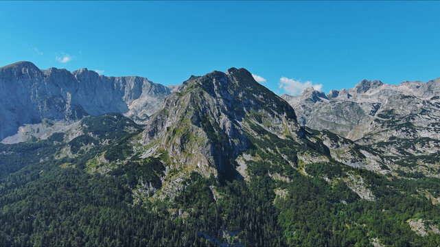 Aerial view on mountains in park Durmitor