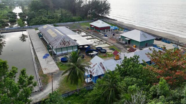 Sustainable Fisheries Hatchery Center on the coast of South Kalimantan