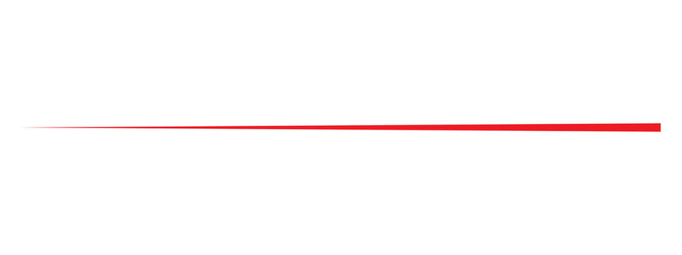 A single horizontal red line with a thin sharp pointed edge on the left side