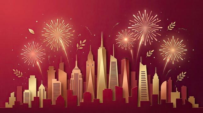 Spectacular singapore national day fireworks display over city skyline golden celebration