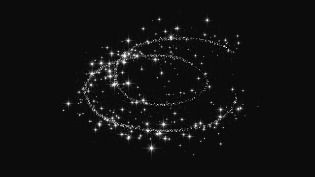 Silver glittering confetti wave and stardust