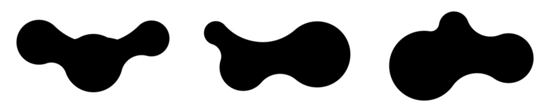Set of abstract metaball shapes