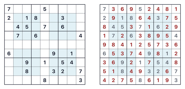 Sudoku game New Year printable, light blue and white, hyper hard difficulty extreme challenge with copy space