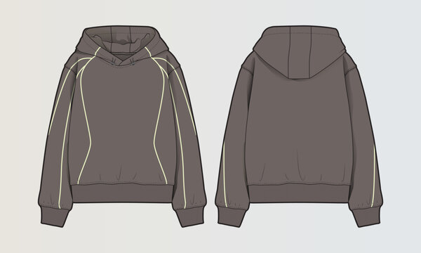 Hoodie relaxed street style loose fit flat drawing cads