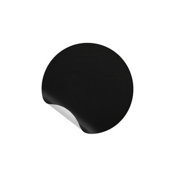 Black sticker with peeled corner