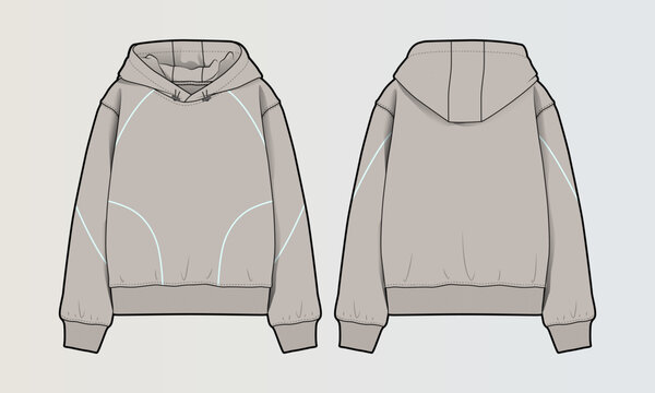 Hoodie relaxed street style loose fit flat drawing cads