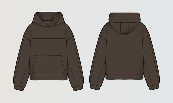 Hoodie relaxed street style loose fit flat drawing cads