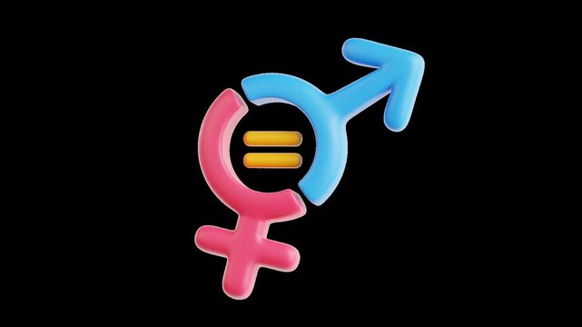 Rolling counter-clockwise gender equality with equal sign social justice