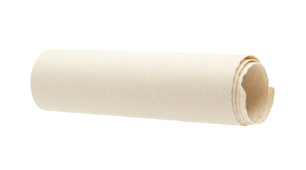 Fototapeta premium Blank rolled parchment paper isolated on white background