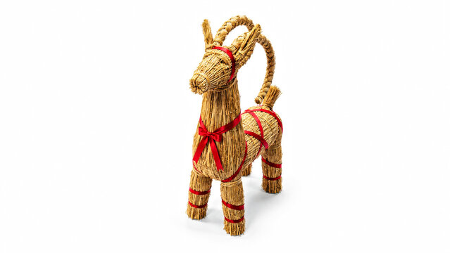Top Down View of Yule Goat on White Isolated Background