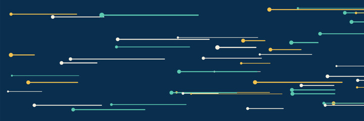 Abstract comet streaks with glowing heads wide banner in gold mint and cream on navy, Meteor speed lines night sky, modern vector background for space header and motion design © MaazJanx