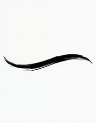 Black brush stroke line on white isolated background. Abstract art element for design projects. Use for graphic overlay or texture. Modern minimalist art.