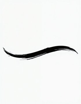 Black brush stroke line on white isolated background. Abstract art element for design projects. Use for graphic overlay or texture. Modern minimalist art.